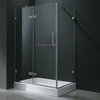 Vigo 32 x 48 Frameless 3/8in.  Clear/Brushed Nickel Shower Enclosure with Left B
