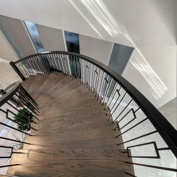 Project #114 | Freestanding Curved Foyer Staircase