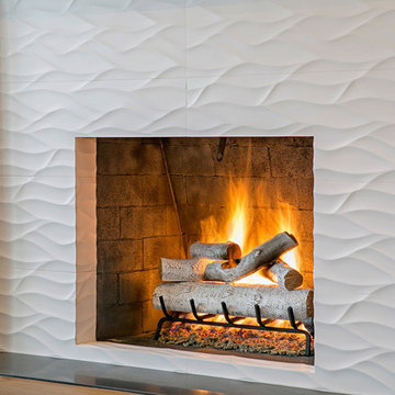 White Wavy Fireplace