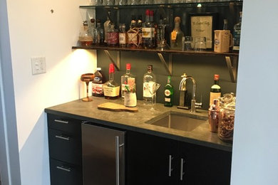 Example of a trendy home bar design in Philadelphia
