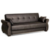LifeStyle Solutions Serta Holister Faux Leather Convertible Sofa in Java