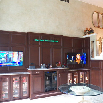 Cincinnati Reds Fan Custom Maple Sports Bar in Liberty Township