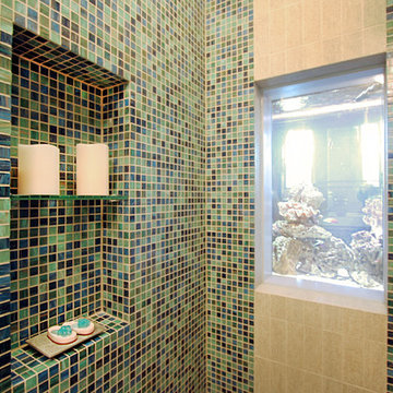Built-in Aquarium in Master Bathroom