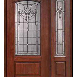Prehung Side light Door 80 Fiberglass Palacio Arch Lite Glass - Front Doors