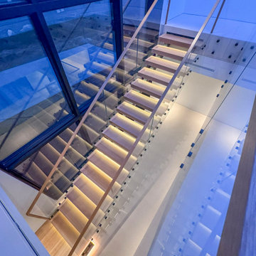 Project #126 | Contemporary Staircases with Integrated LEDs & Glass Railing