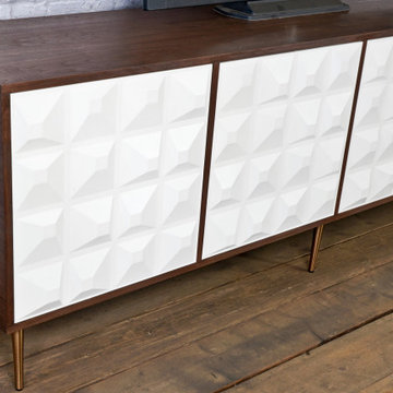 Modern Credenza, Mid Century Modern TV stand, Walnut, Handmade Custom Sideboard