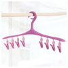 Windproof Plastic Clothes Drying Racks, Socks Underwear Clips, Purple