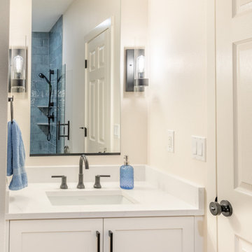 Bright & Airy Vanity with Subtle Blue Accents