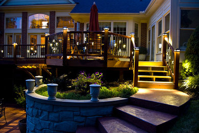Example of a classic backyard deck design in Denver with no cover