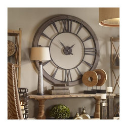 Uttermost Ronan Large Clock in Rustic Bronze - Products