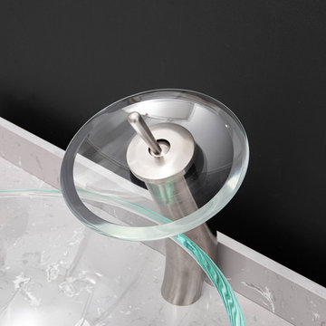 Clear Glass Circular Vessel Bathroom Sink