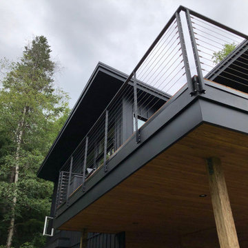 Aluminum side mounted post cable railing project in British Columbia