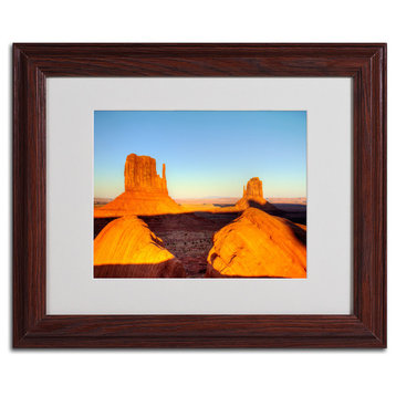 'Monument Valley Sunset' Matted Framed Canvas Art by Pierre Leclerc