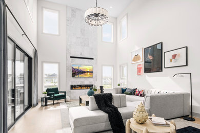 Example of a farmhouse living room design in DC Metro