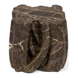 MONOCHROME BROWN FAUX-MARBLE Side Tables - Side Tables And End Tables