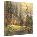 Thomas Kinkade - A Peaceful Retreat Gallery Wrapped Canvas, 14"x14" - Featuring Thomas Kinkade's best-loved images, our Gallery Wraps are perfect for any space. Each wrap is crafted with our premium canvas reproduction techniques and hand wrapped around a deep, hardwood stretcher bar. Hung as an ensemble or by itself, this frame-less presentation gives you a versatile way to display art in your home.