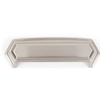 Alno A429 Nicole Modern 4" Center to Center Cabinet Cup Pull - Satin Nickel