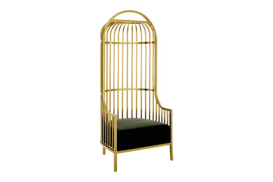 Ellesmere Gold Finish Dome Cage Chair