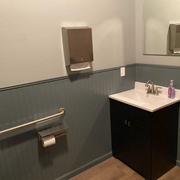 Vision Clinic Bathroom Remodel with LVP Flooring and New Vanities