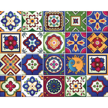 7" x 7" Mediterra Celestial Mosaic Peel and Stick Removable Tiles
