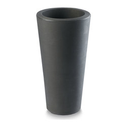 Crescent Garden - Bleeker Indoor/Outdoor Tall Round Planter with Sand Cavity, Bronze, 13" - Outdoor Pots And Planters