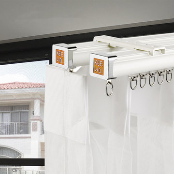 CHR58 Luxurious Ivory Black Single Double Curtain Tracks Ceiling/Wall Mount