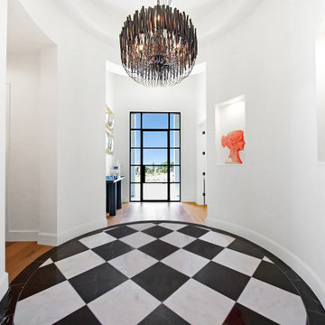 Entry with Checkerboard Floor Inlay