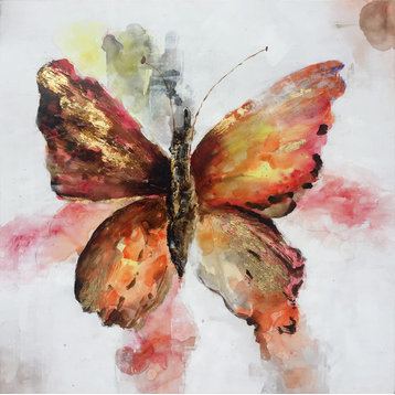 "Large Butterfly" Hand Painted Oil Canvas Artwork; Modern Art; Fine Art