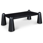 Meridian Furniture - Wyndham Coffee Table, Black - Introduce a touch of understated elegance to your living space with the Wyndham Coffee Table. This handcrafted piece seamlessly blends the warmth of solid wood with the sleekness of natural oak veneer, creating a coffee table that's both functional and visually captivating. The rich black finish exudes sophistication and effortlessly complements various decor styles while the solid wood build ensures long-lasting durability and stability. This coffee table will add a boost of warmth and organic beauty that can complement any room.