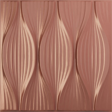 Willow EnduraWall Decorative 3D Wall Panel, 19.625"Wx19.625"H, Champagne Pink