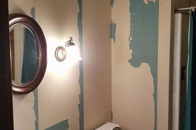 Bathroom spiff-UP!! going from Blah to BRIGHT!! had to remove wallpaper first th