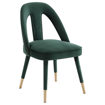 Petra Forest Green Velvet Side Chair - Forest Green