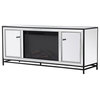 Elegant Decor James TV Stand for TVs up to 55" with Wood Fireplace in Black