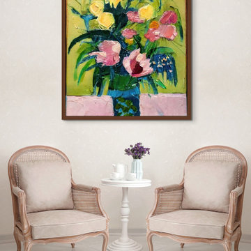Custom Floral Framed Canvas Wall Decor