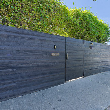 Silver Lake charred black wood fence and gates