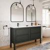 The Shiloh Bathroom Vanity, Charcoal Oak, 55", Single Sink, Freestanding