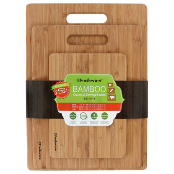 Freshware 3-Piece Premium Bamboo Cutting Board Set