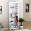 Harlow White Durable Engineered Wood 72" Tall Adjustable 5 Shelf Bookcase