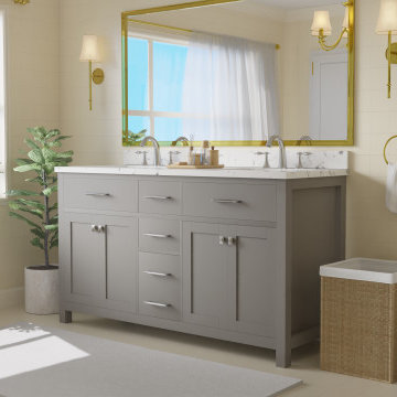 Caroline 60'' Grey Bathroom Vanity