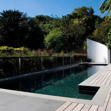 Feature Wall and Deck for a London Outdoor Swimming Pool