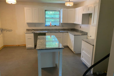 Kitchen Cabinets, Counters, and Tile