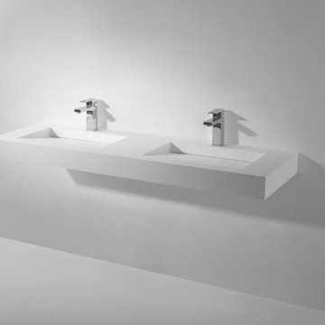 Solid Surface Bathroom Vanities and Wall Mounted Washbasins