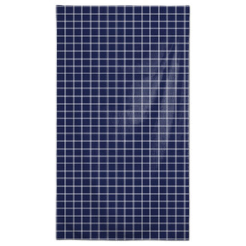 Navy and White Grid 58x102 Tablecloth