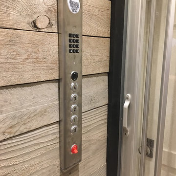 Brushed Stainless Fixtures, Classic Series with Custom Barn Wood