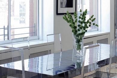 Inspiration for a small contemporary dining room remodel in New York