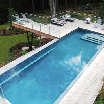 contemporary two sided vanishing edge pool + catch pools