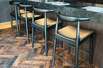 French Oak Stave Parquet - The Petit Tasting Room