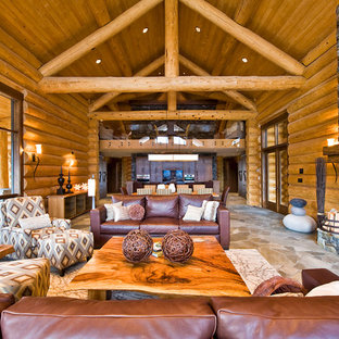 Log Home Cathedral Ceiling Lighting Houzz