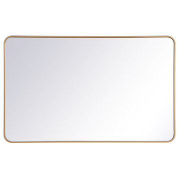 Elegant Decor Evermore Vanity Mirror MR803048BR, Brass