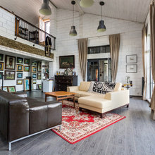 Living rooms with leather sofas